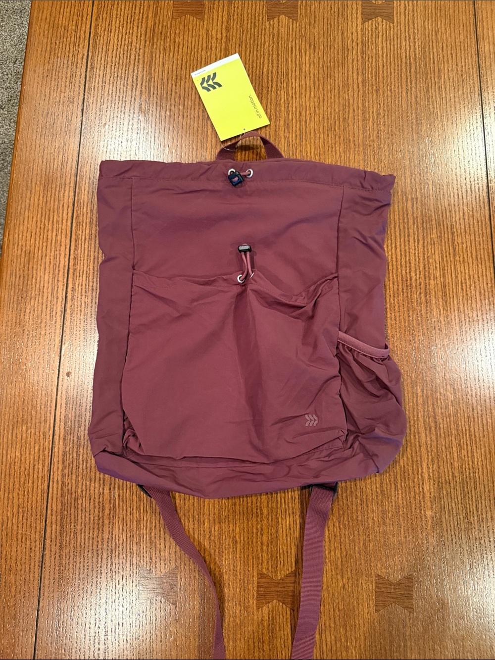 All in motion Burgundy Lightweight Drawstring Backpack